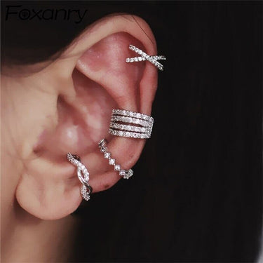 Thai Silver & Zirconia Set of 4 Earrings